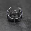 Adjustable Bat Ring Men Women Sterling Vintage Punk Gothic Jewelry Open Band Design