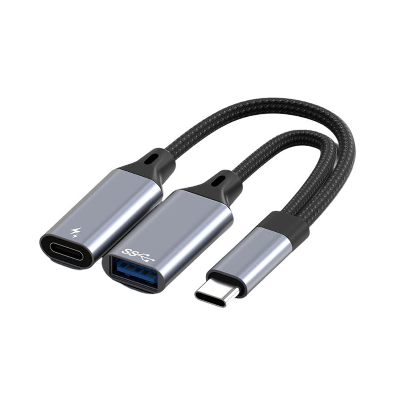 

Type C to USB 3.0 OTG Cable with 30W Power Delivery Aluminum Type C to USB Adapter Cable Portable USB 3.0 Adapter 1