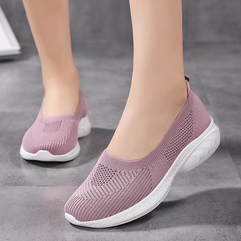 Women’s Sandals Slip on Sneakers Casual Summer Black Socks Shoes Blue Lightweight Beach Shoes Large Size