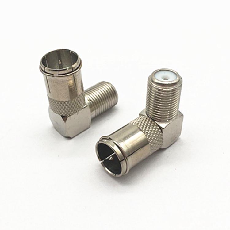 90° Winkel F Stecker/Buchse Digital-TV-Adapter Antennenkonverter