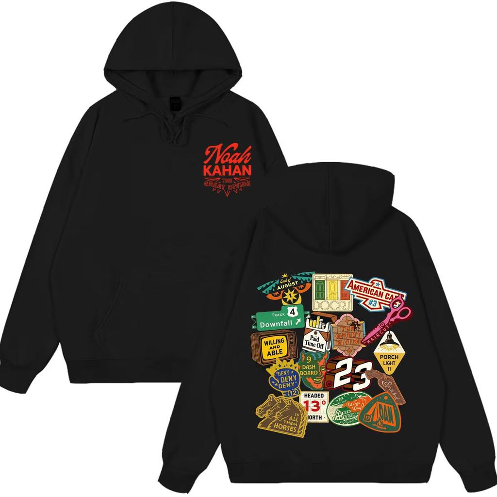 Noah Kahan The Great Divide Tour 2026 Graphic Hoodie Men Women Y2K Gothic Cotton Oversized Sweatshirt Trendy Streetwear for Daily Looks