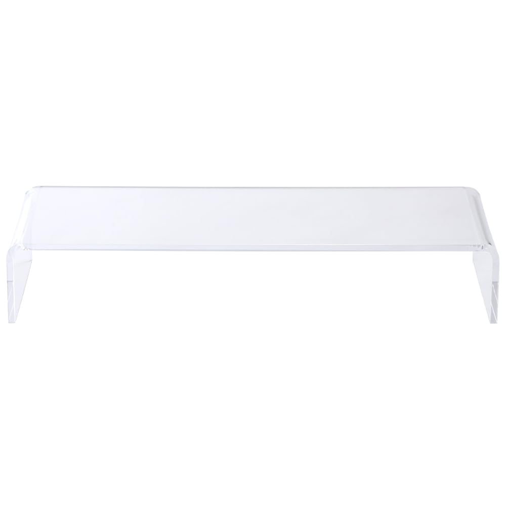 Bonarca Monitor Stand Acrylic is 52cm Clear Transparent Tabletop 50cm Width Depth 19cm Desk Stand Computer Stand PC Stand Keyboard Storage Desk