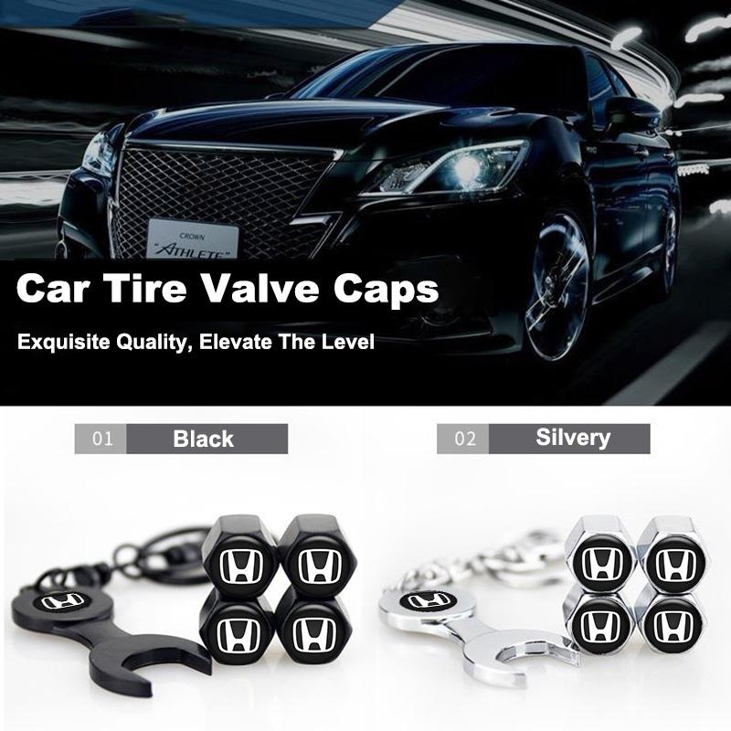 4Pcs Car Wheel Tire Valve Stem Cap Dustproof Cover For Honda Civic FIT Accord CRV 5th City Jazz HRV Pilot Odyssey Insight Type-R LK6