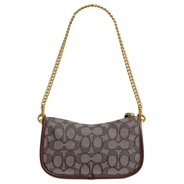 Coach Swinger 20 Classic Print Recycled Cotton Handheld Crossbody Shoulder Bag Small Women Bags Brown CAN77-B4S0M