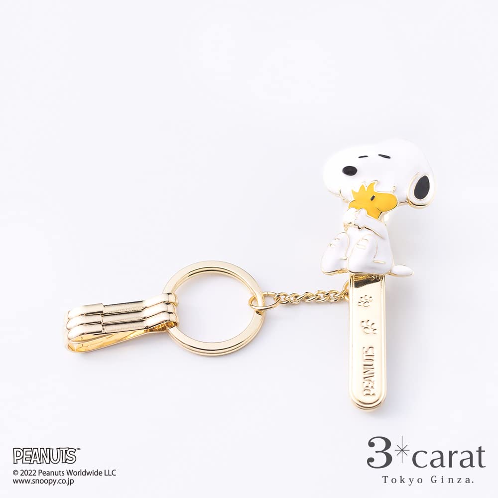 PEANUTS Bag Key Snoopy and Woodstock Bag Popular Snoopy Goods [Three Carat] Clip, Keychain, Charm,