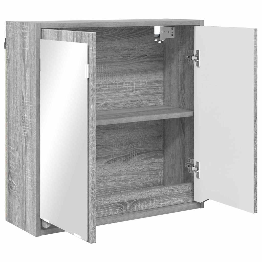 Bathroom Mirror Cabinet with Door Grey Sonoma 60 x 20 x 60 cm