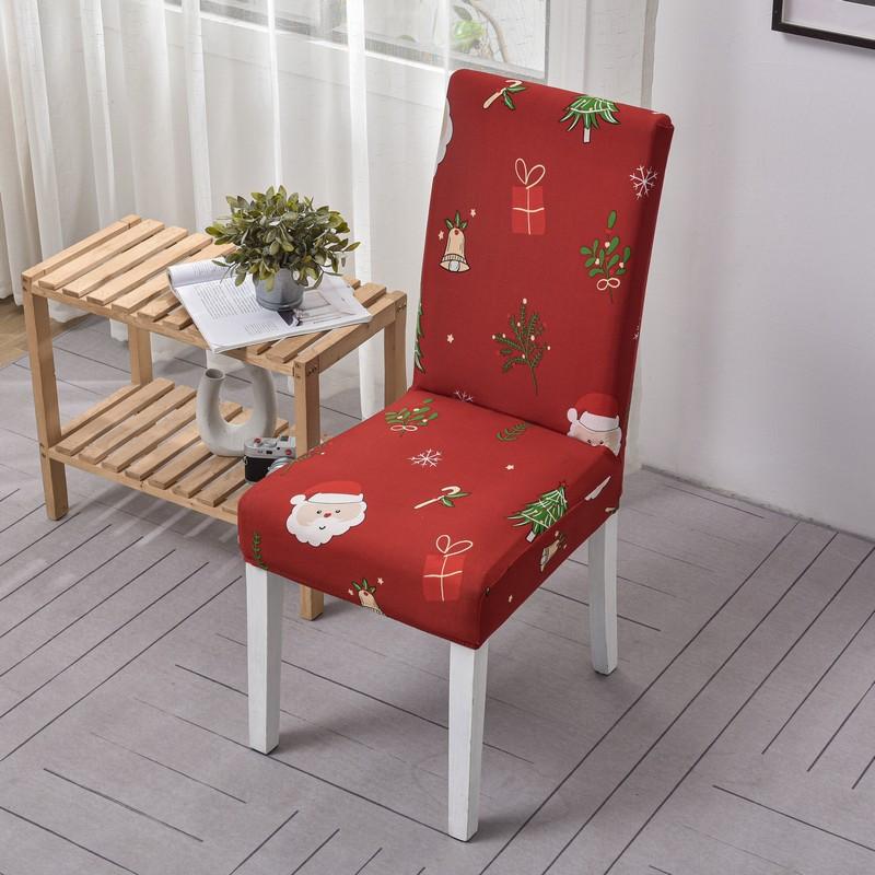 Christmas Decoration Stretch Covers Chair Cover For Dining Room Office Banquet Chair Protector Elastic Material Armchair Cover