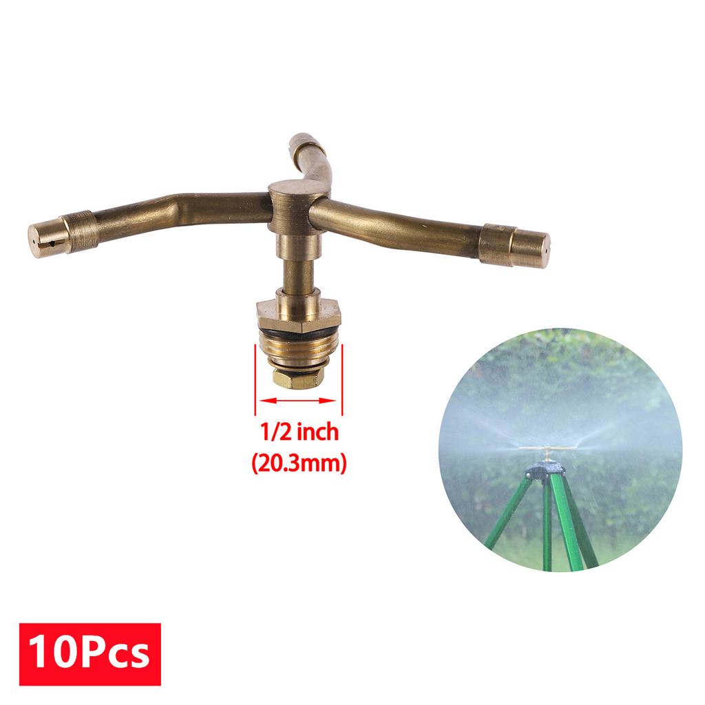 360° Automatic Rotating Cooper Sprinkler 2/3/4-way Optional Sprayer Nozzle 1/2" Male Thread Garden Lawn Orchard Irrigation Tools