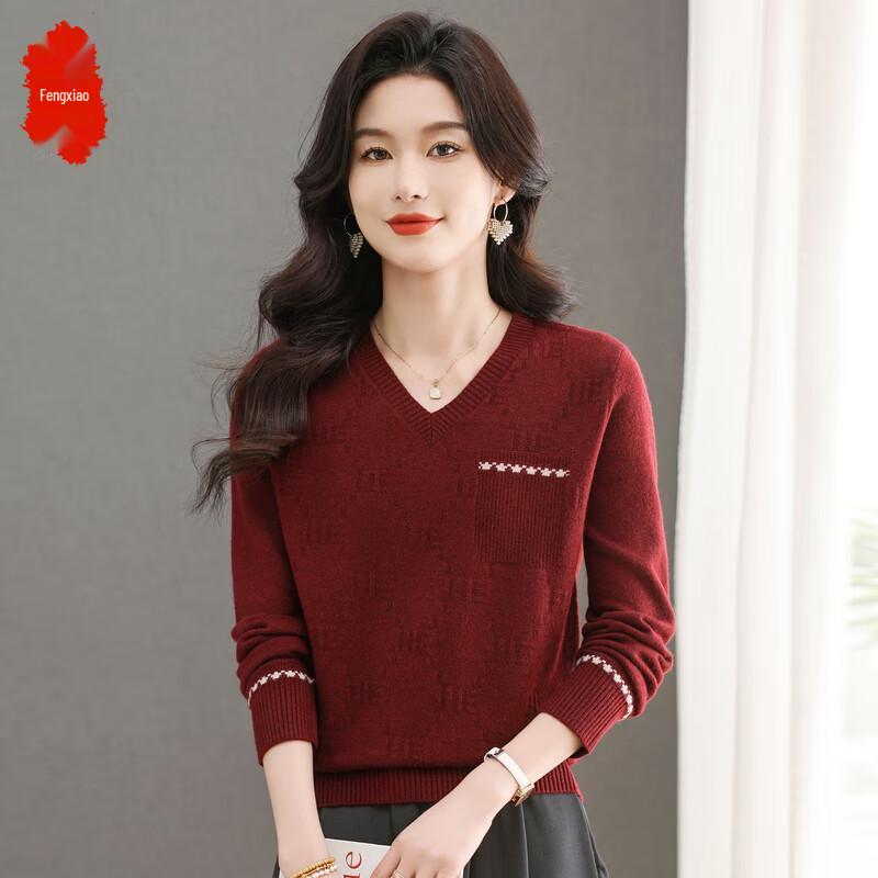 

Women s Thickened V-Neck Pullover Sweater XL