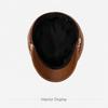 Solid Color Newsboy Cap PU Leather Beret Hat Vintage Baker Boy Cap  Outdoor Wear