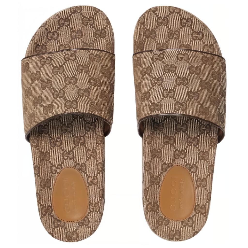 Gucci Papuci tip șlapi Bărbați Bej & Abanos 624695 H6320 9763