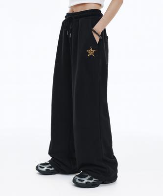 RANDOMOFF Leopard Star One Tuck Wide Sweat Pants (2Color)