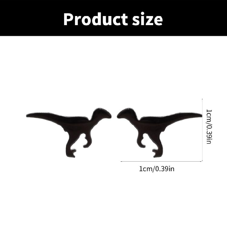 4 Pairs Dinosaur Earrings Fun Stainless Steel Ear Studs Dinosaur Ear Jewelry Suitable for Fashionable Teens Present
