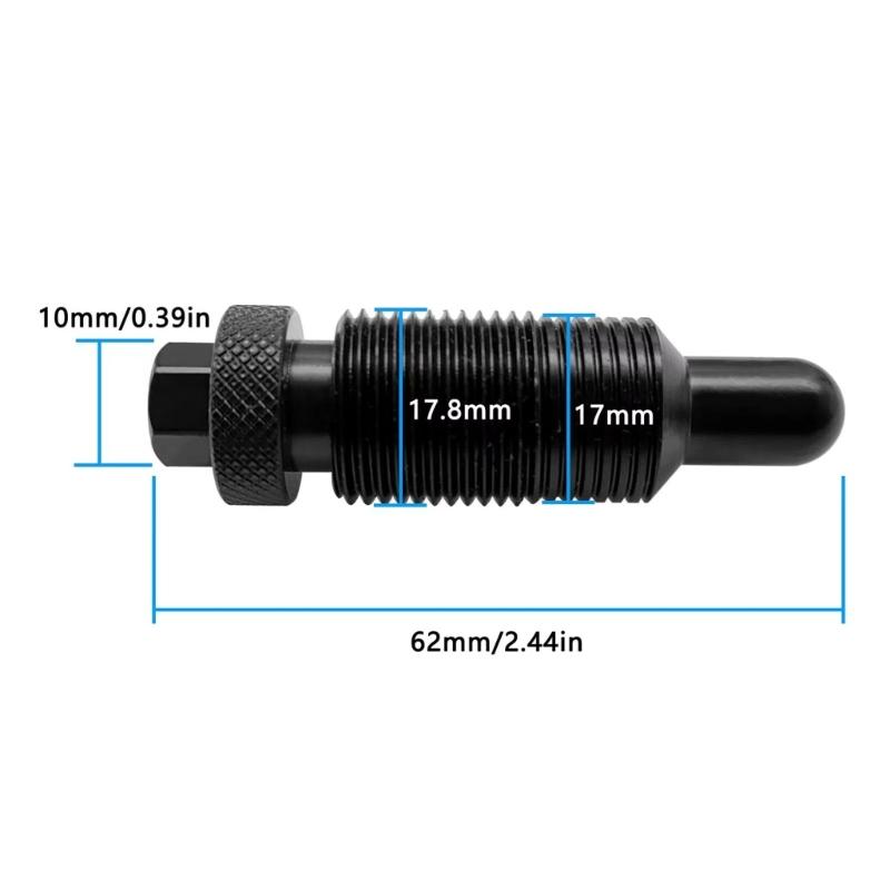 Timing Positioning Tool T40237 with Threaded Body, Knurled Collar, and Drive Head for Engine Timing Service and Chain Replacement Tasks