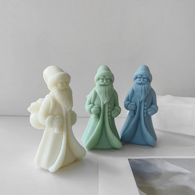 Christmas Santa Silicone Mold DIY Epoxy Resin Molds Table Ornament Mould Scented Candle Plasters Making Tool Easy Clean