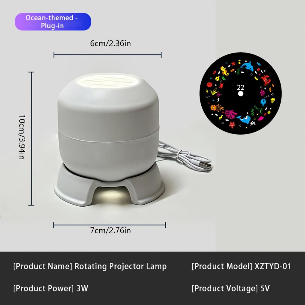 Snowflake/Starry Ocean Projection Night Light 161° Rotating Dynamic Christmas Projector Lamp Festival Gift Christmas Decorative