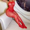 Sex Underwear Sexy Red Stockings Seduction Suspender Hollow Mesh One-piece
