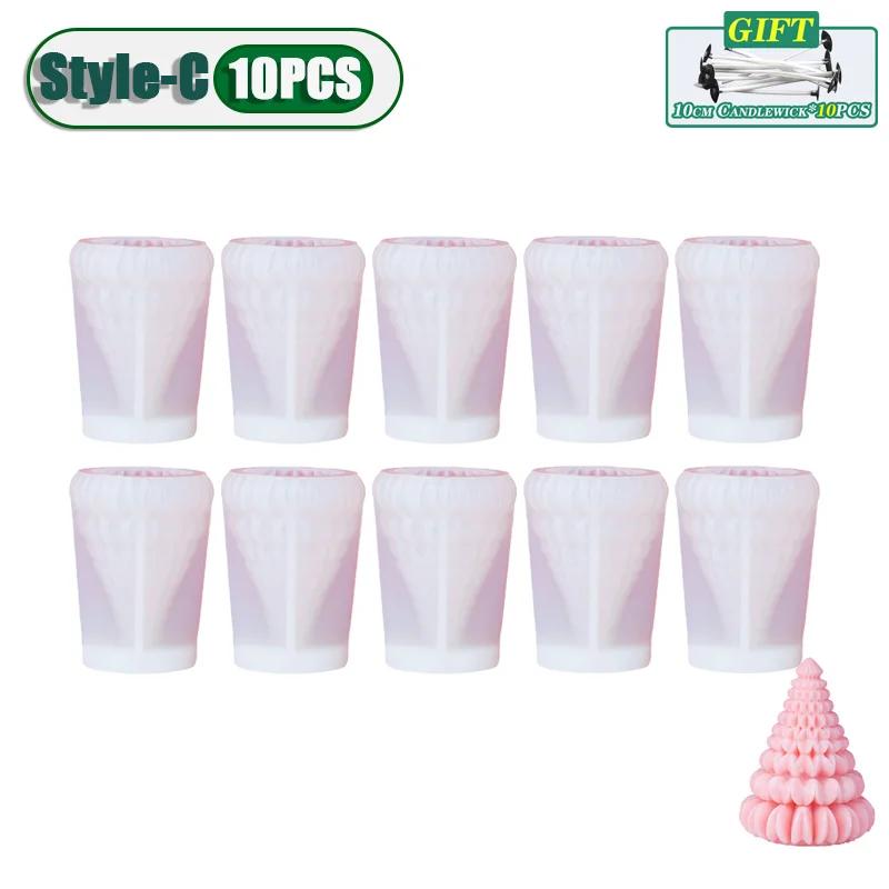 1-20PCS Christmas Tree Silicone Candle Mold Diy Plaster Aromatherapy Candle Mold Handmade Soap Mold Christmas Decoration