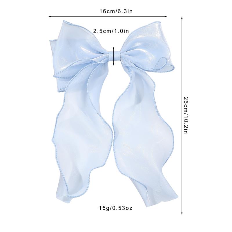 Large Hair Bow Clip with Long Tails Elegant Bows for Women Girls Hair Accessories