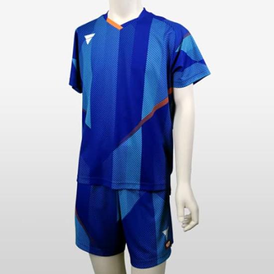 VICTAS Table Tennis Game Shirt Official Match Blue Size 031487 V-GS203, Unisex, Compatible, (0120), M,