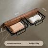 Walnut Wood Punch-Free Soap Dish & Tissue Box Holder