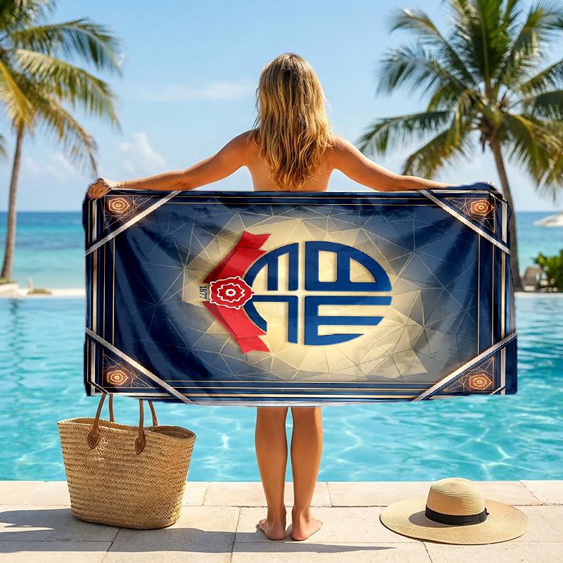Bolton Wanderers FC Print Quick Dry Beach Towel Microfiber Absorbent Portable Travel Swimming Towel