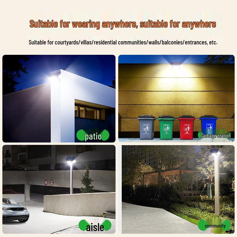 Yinglang Outdoor Solar Wall Light: Three-Sided Super Bright Illumination, Long Lifespan for Courtyard and Home Entrance.