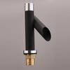 Black Bathroom Unique Single Handle Waterfall Basin Faucet Spout Mixer Tap Deck Mounted  Bronze Finished Hot & Cold Water