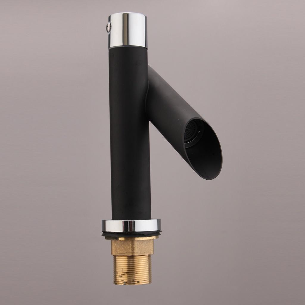 Black Bathroom Unique Single Handle Waterfall Basin Faucet Spout Mixer Tap Deck Mounted  Bronze Finished Hot & Cold Water