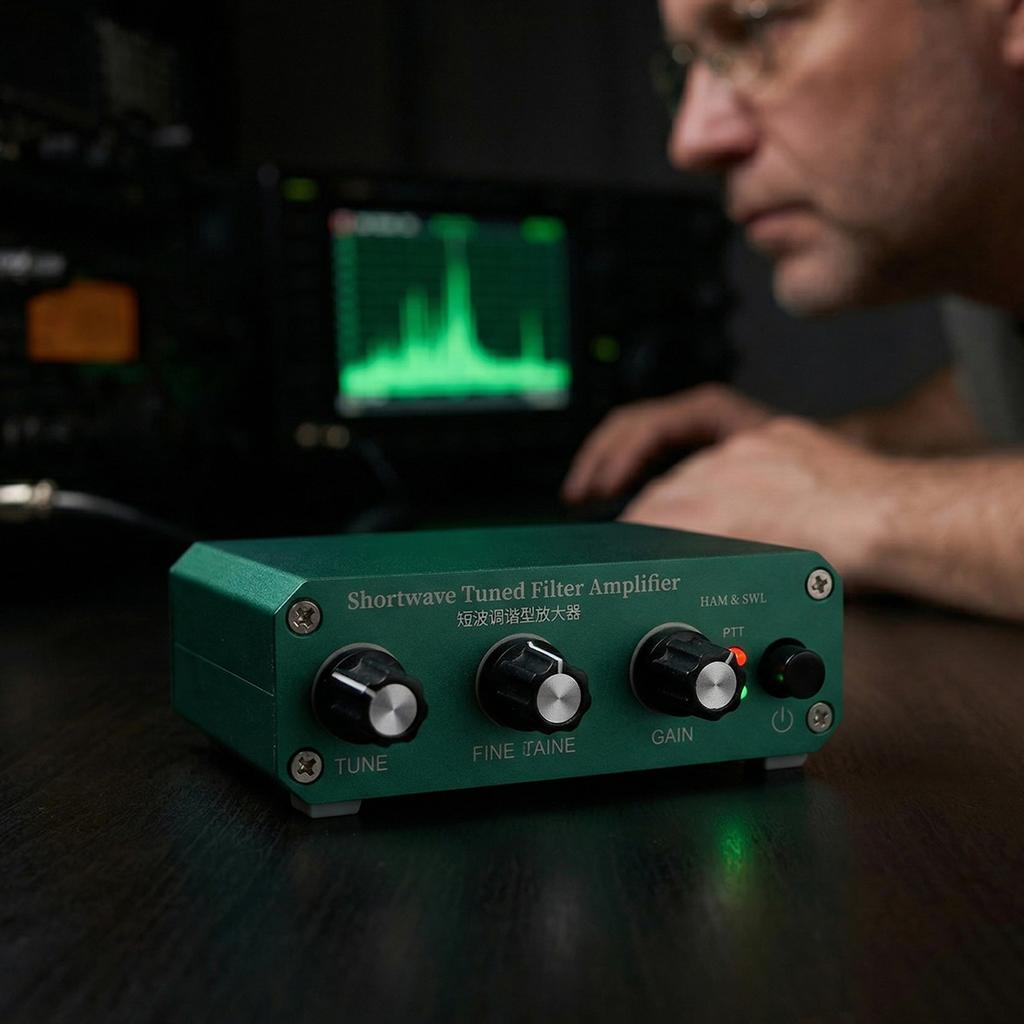 SWL Shortwave Listening Amplifier with 0-30dB Adjustable Gain HF Receiver Preamp for HAM Radio & SWL Shortwave Listening