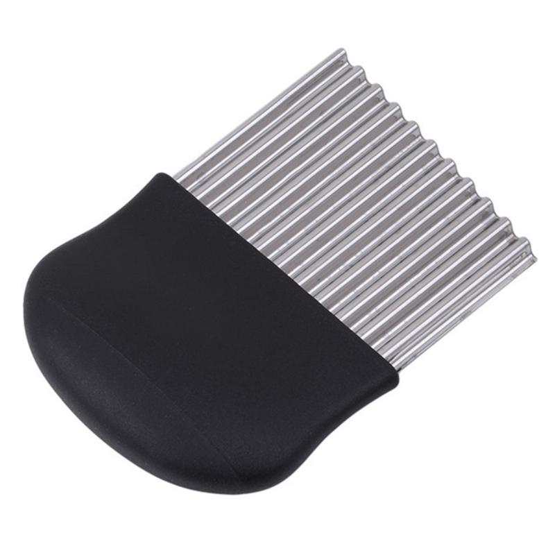 Stainless Steel Crinkle Cut Knife - Multi-Purpose Chip Slicer For Vegetables, Fruits And French Fries 