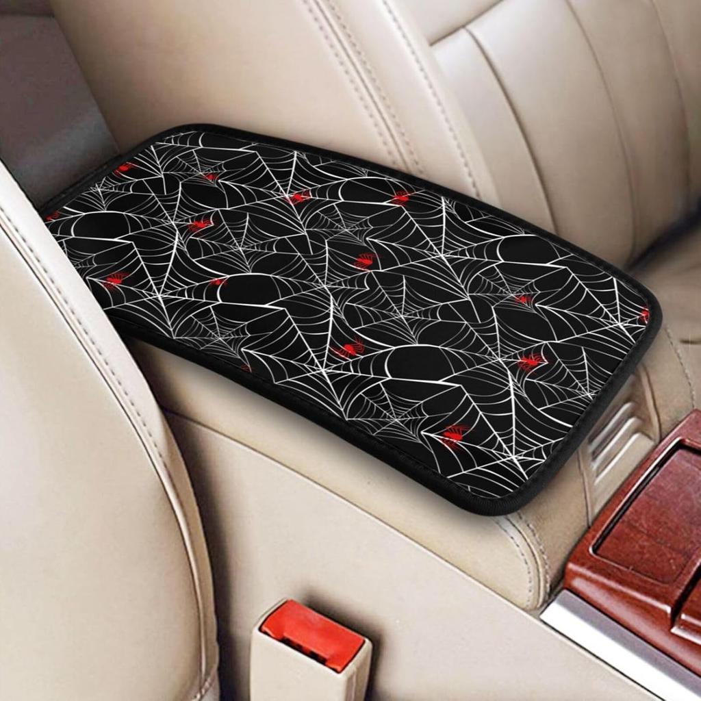 Universal Car Center Console Cushion Pad, Purple Butterfly Soft Waterproof Car Center Console Cover Auto Armrest Seat Box Cover Protector for Most