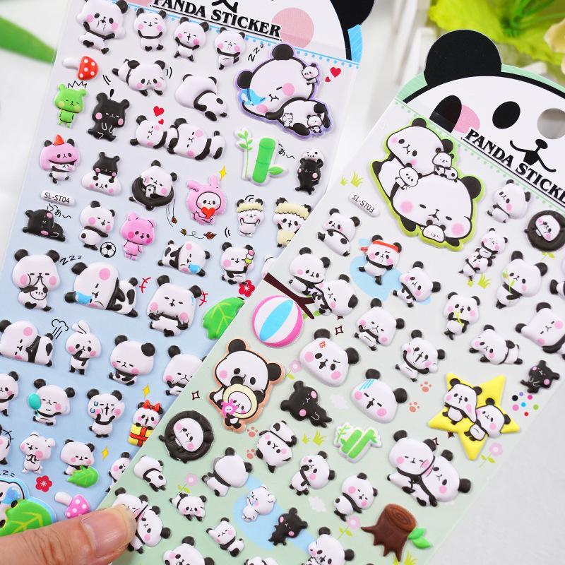 Kawaii 3D Puffy Panda Daily Life Stickers Scrapbooking Diy Journal Stationery Sticker Cute Deco Aesthetic Art Supplies