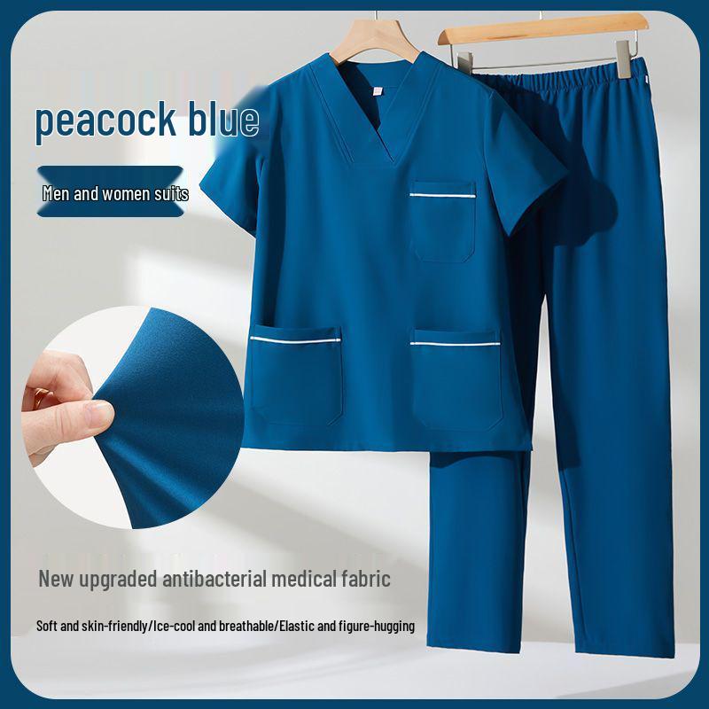 Ledinio šilko antistatinis šveitimo kostiumas odontologams ir gyvūnų gydytojams