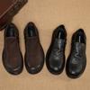 Herren Einlagige Business Lederschuhe Freizeit Lederschuhe Obermaterial Rindsleder Gummisohle Seitenreißverschluss für einfaches An- und Ausziehen Braun Schwarz
