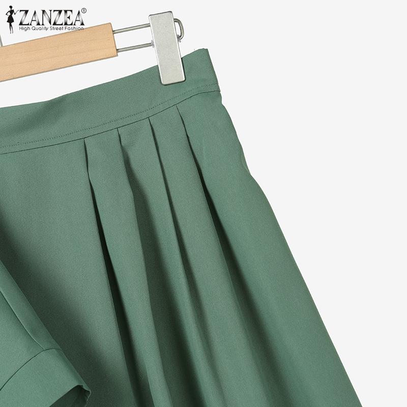 ZANZEA Bluză cu mâneci 3/4 pentru femei și fuste lungi, seturi de costume din două piese de vară