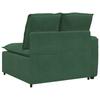Modular Sofa End Module with Armrest and Cushions Dark Green 100 Cm