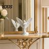 Elegant Angel Home Accent 3D Printed Figurine with Large Wings, Decorative Statue, Smooth Edge Sculpture Art Crafts Decoration for Shelf