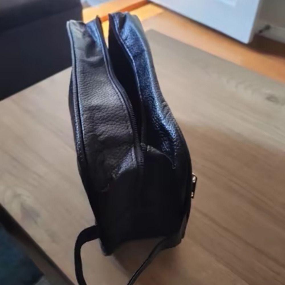 PU Toiletry Storage Bag Lychee Pattern Pouch for Make Up Kit Man's Cosmetic Bag  Toiletry Case