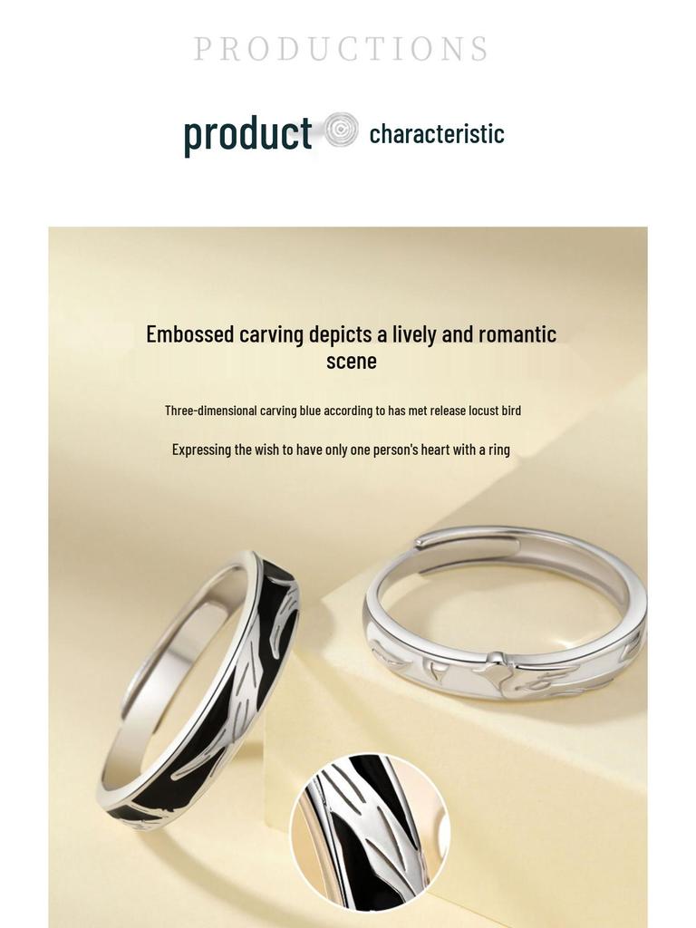 Sterling Silver Bird & Blue Gum Couples Rings: A Unique Christmas Gift for Women & Men.