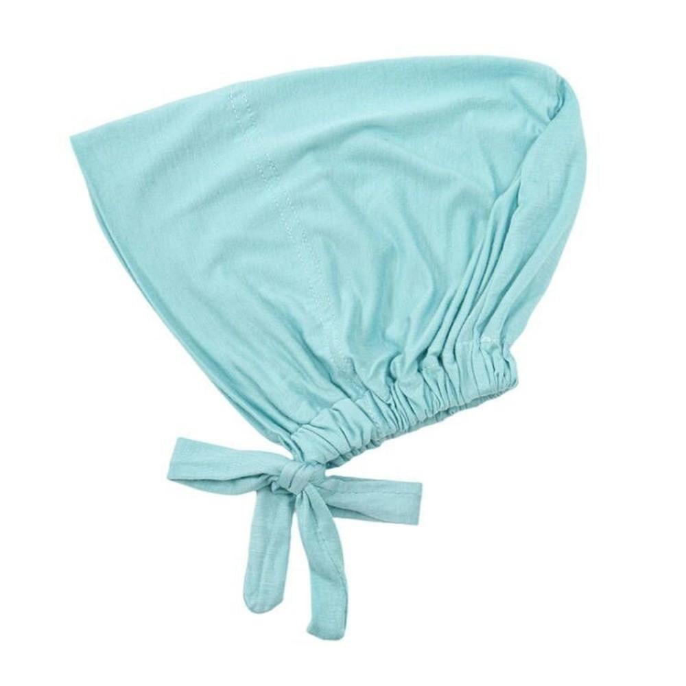Solid Color Muslim Turban Hat Elastic Drawstring Islamic Underscarf Base Hat  Muslim Women
