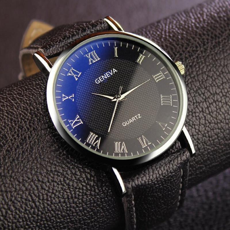 Fashion Men S Watch Roman Up Scale Alloy Case Belt Quartz Watch Business Casual Men S Watch