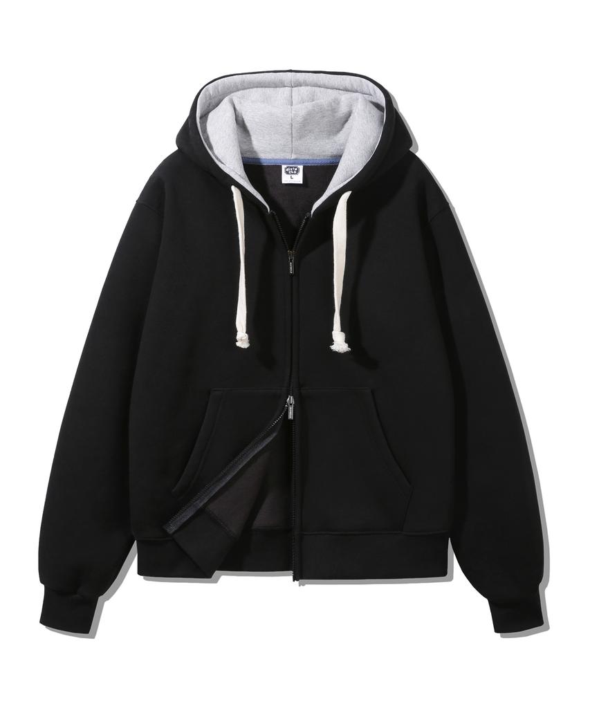 Alvinclo [Fleece-Lined] Hoodie Color Block Match Regular Fit Zip-Up Azh672 (4 Colors)