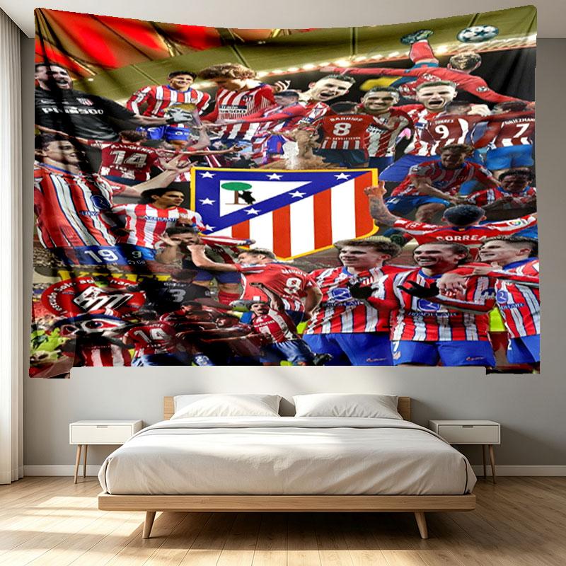 football club Print Tapestry - Portable Wall Decor Cloth, for Home, Dorm, Travel, Bedroom, Living Room - Ideal Birthday Housewarming Gift