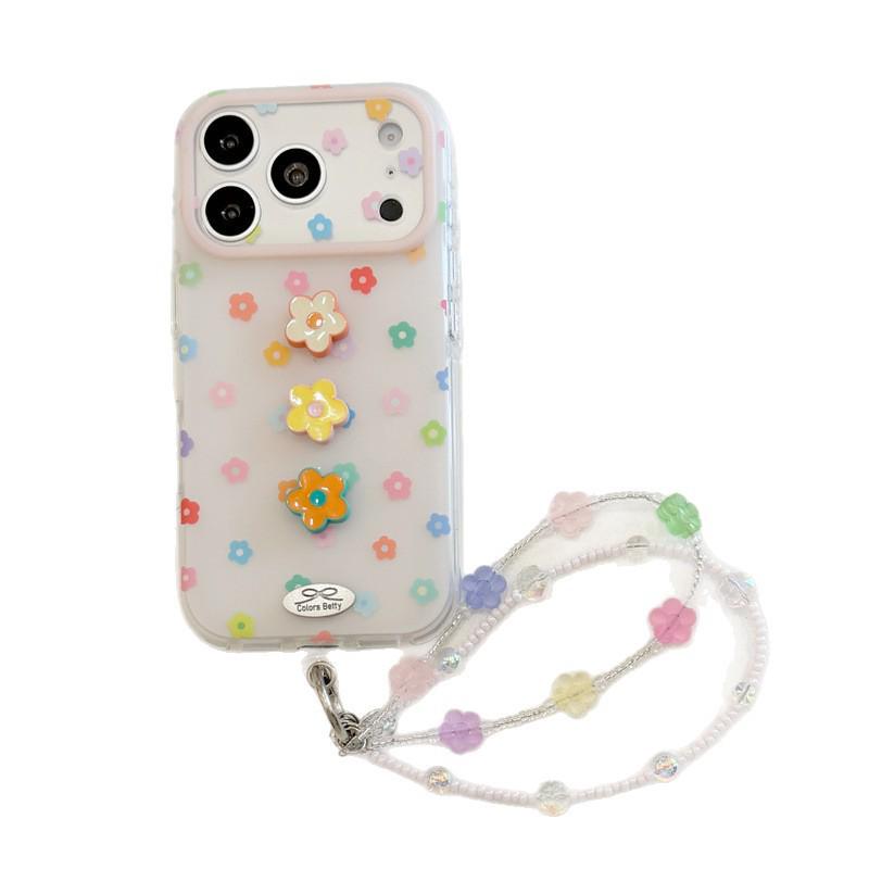 HyunA 3D Colorful Floral Chain Case for iPhone 17/16 Pro Max/15 Pro