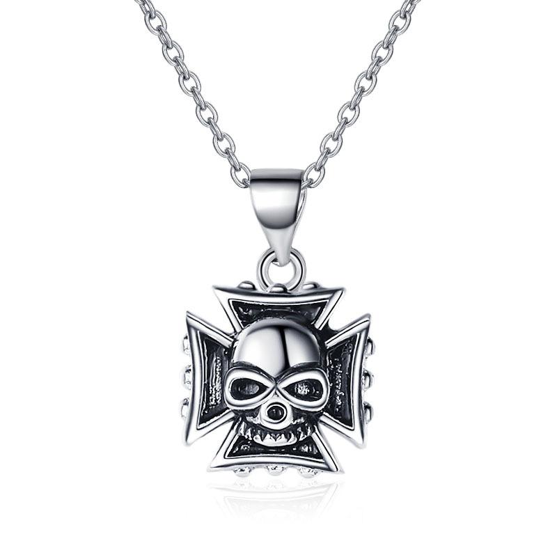 Skull Ring Retro Fashion Personality Domineering Necklace Earrings Halloween Gift