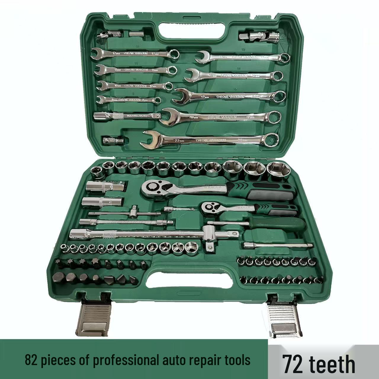 

Набір інструментів для ремонту автомобілів, 150 предметів: Торцевий ключ та комбіновані інструменти