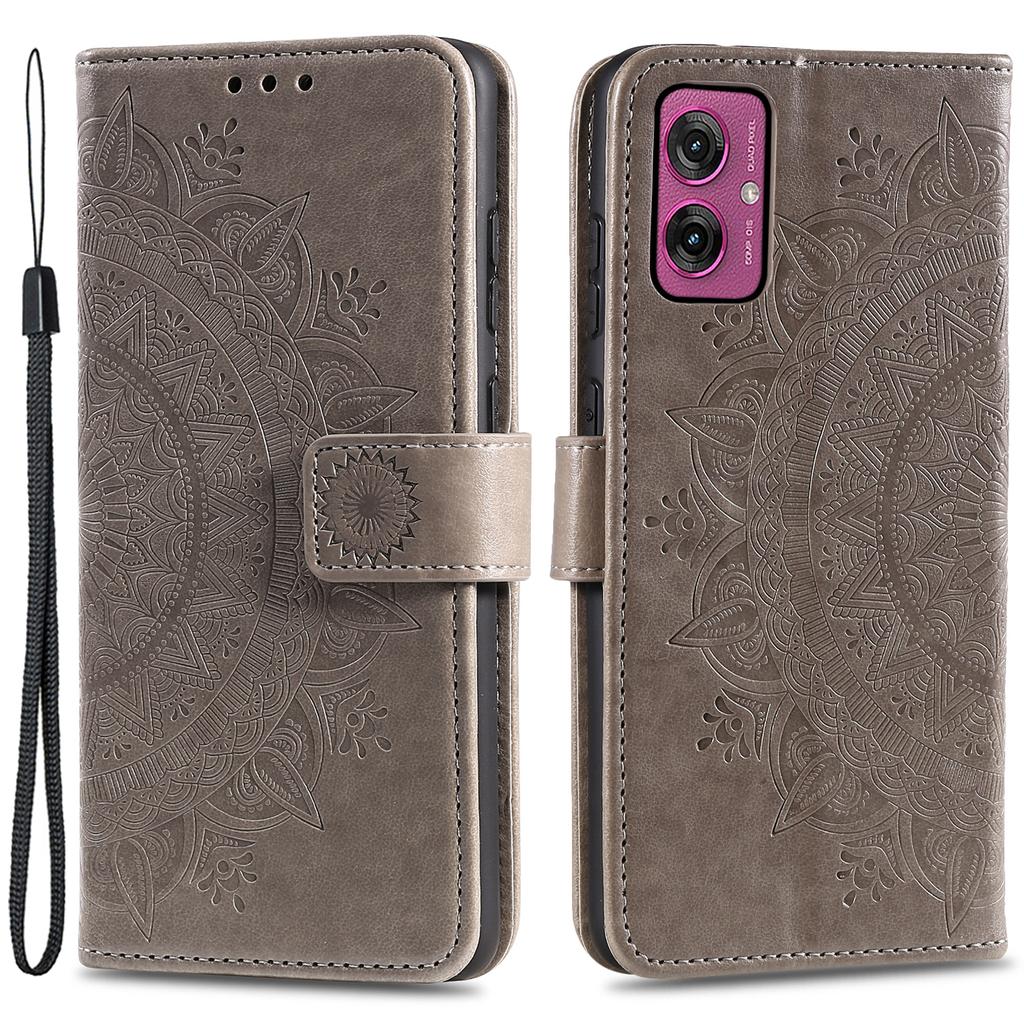 For Motorola Moto G55 5G Case Imprinted Totem PU Leather Wallet Stand Phone Cover