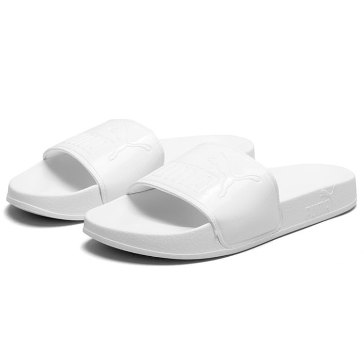 Puma Leadcat Series Patent Miękka Podeszwa EVA Klapki Damskie Obuwie Białe 367282-02