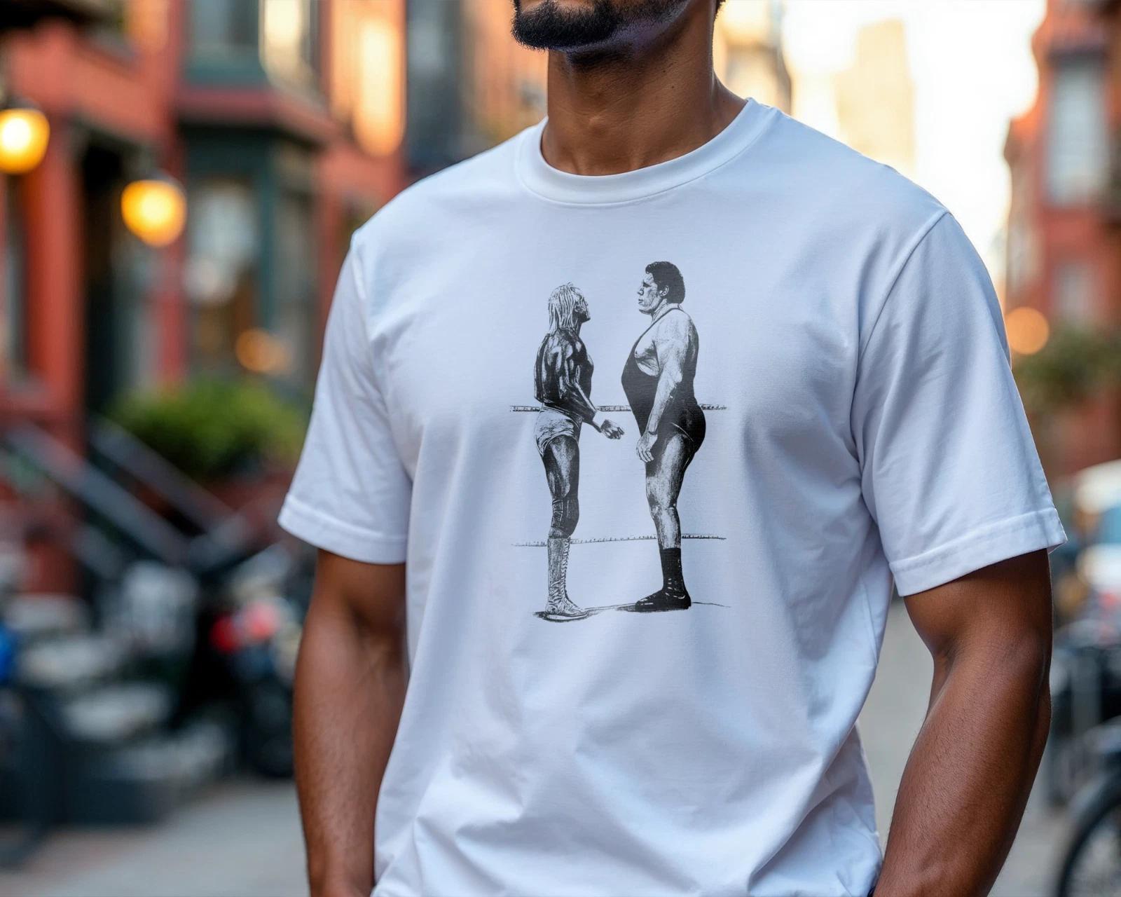 Vintage Wrestling Showdown T-Shirt Retro Wrestlers Graphic TeeA311 S